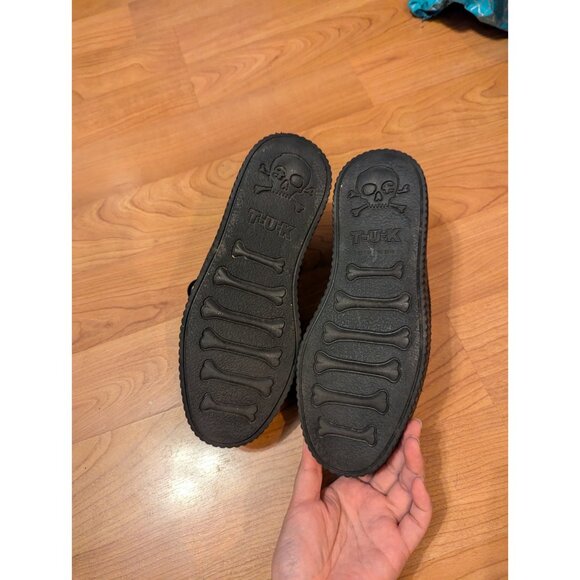 T.U.K Platform Creepers M 7 W 9 Eu 40 Black On Black Suede Chunky Y2K Goth EUC - Picture 6 of 7